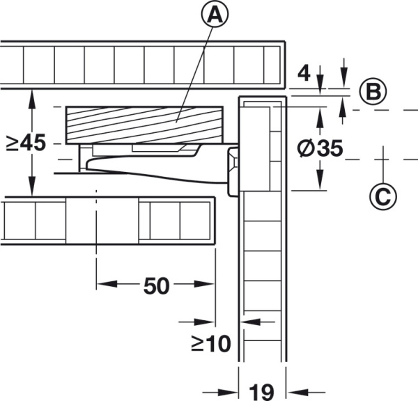 Направляющая для поворотно-выдвижн.дв. 400мм
